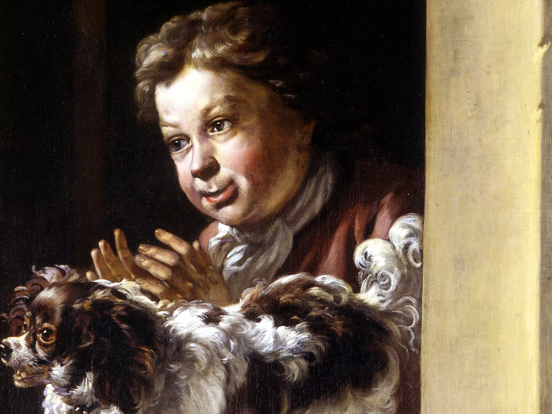 23579 WEENIX Enfant et chien dans un trompe l'oeil