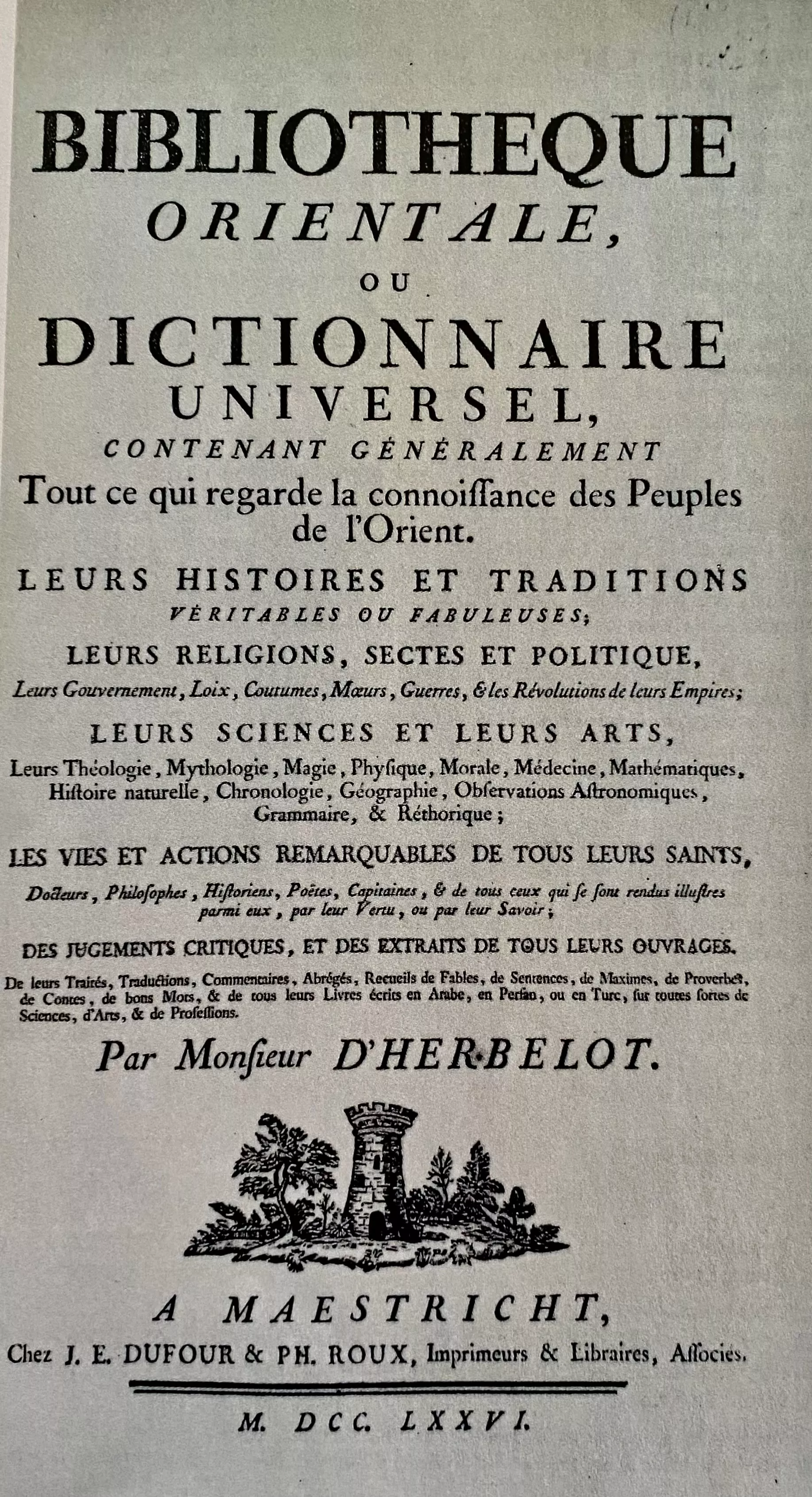 bibliothèque orientale d'Herbelot